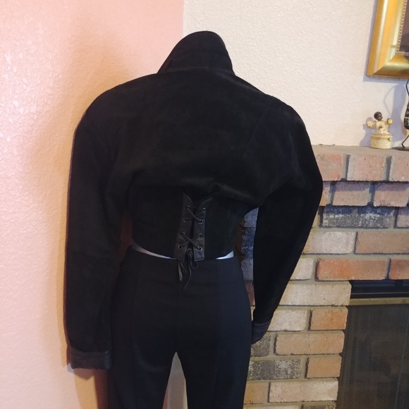 Suede/Trim in Leather Moto Jacket - Picture 3 of 8